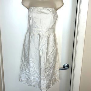 14 strapless white empire dress